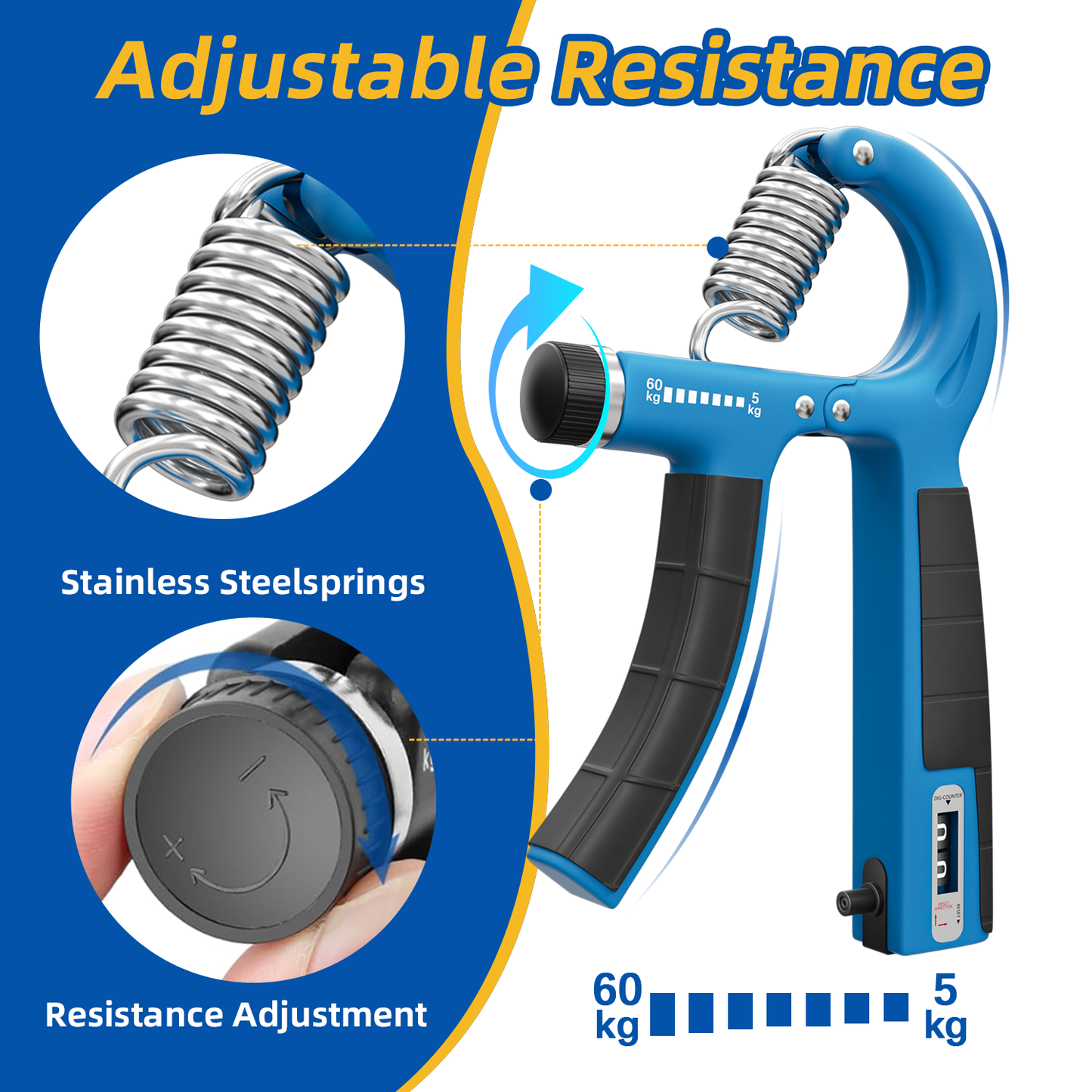 VEICK Hand Grips Strengthener Men and Women Arm Spring Finger Massager Expander Hand Exercise Gym Fitness Training Wrist Gripper