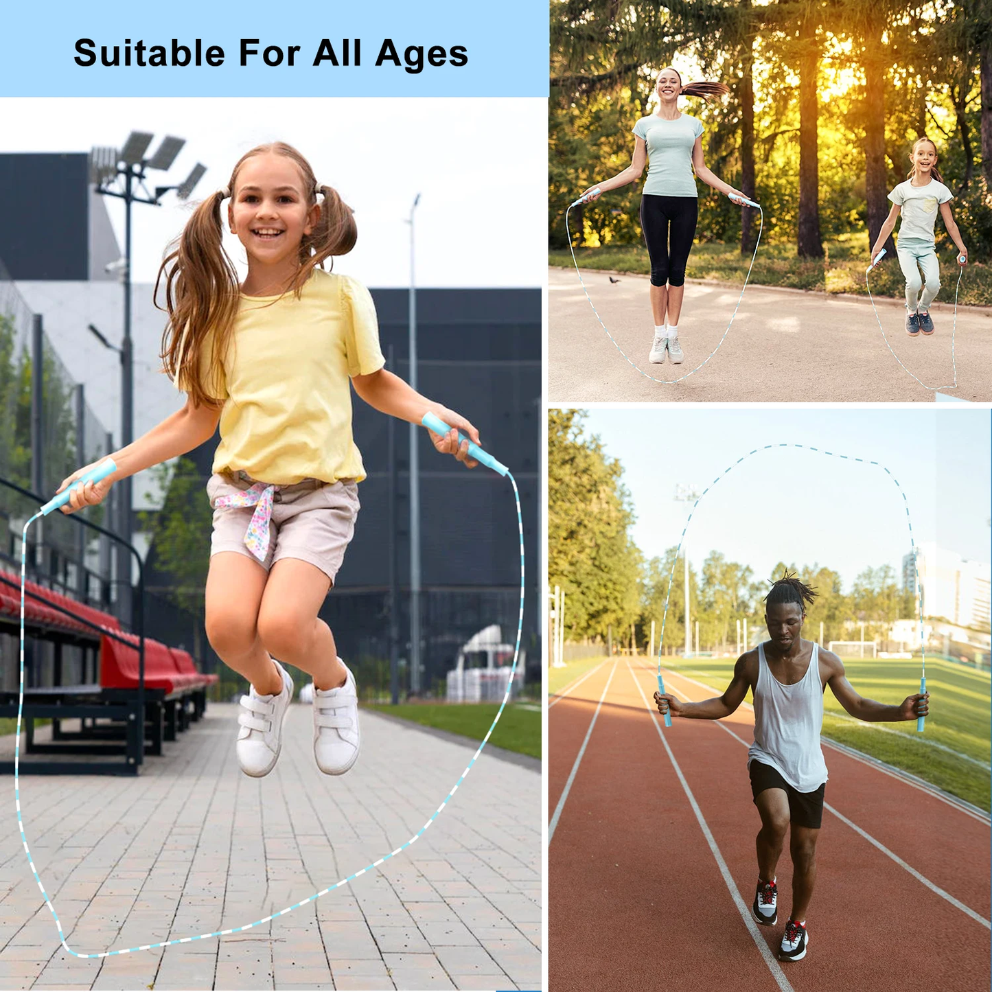 Elvira Soft Beaded Skipping Rope Plastic Segmented Jump Rope Indoor And Outdoor Sports Skipping Rope For Fitness Training