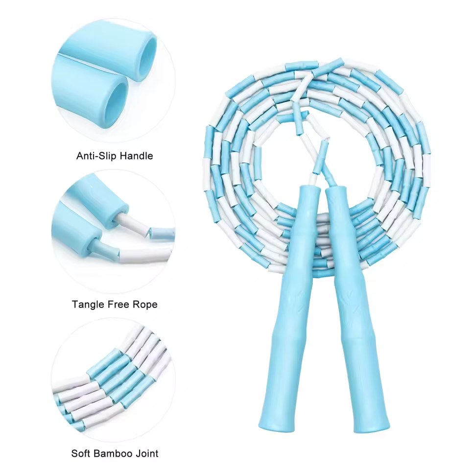 Elvira Soft Beaded Skipping Rope Plastic Segmented Jump Rope Indoor And Outdoor Sports Skipping Rope For Fitness Training