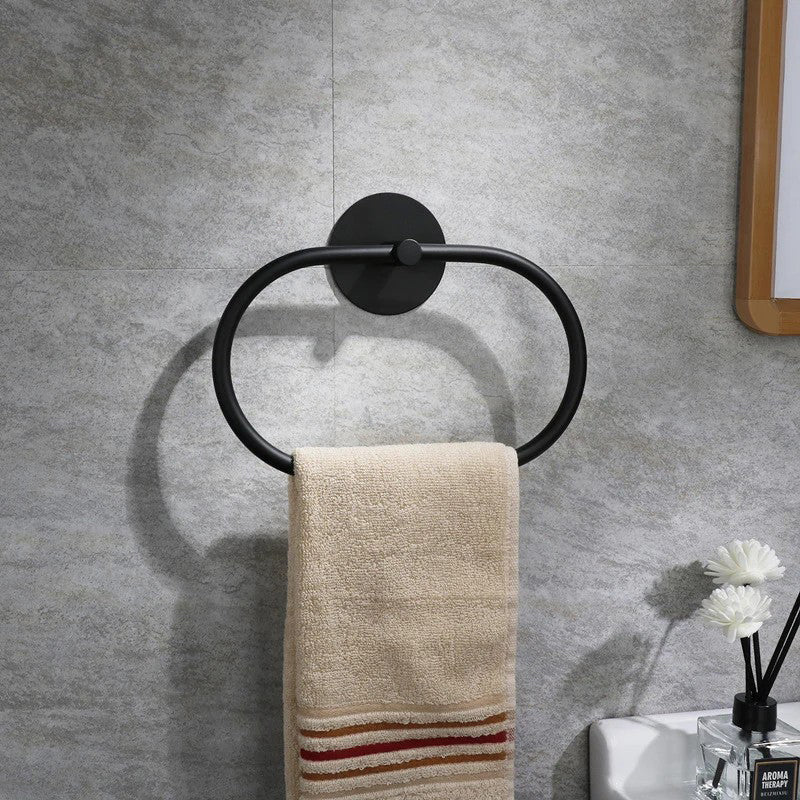 XCYUN Bathroom Stainless Steel Towel Ring Self-Adhesive Towel Hooks Ring Rail Bars Hanging Racks Kitchen Bathroom Storage Accessories Towel hooks of metal