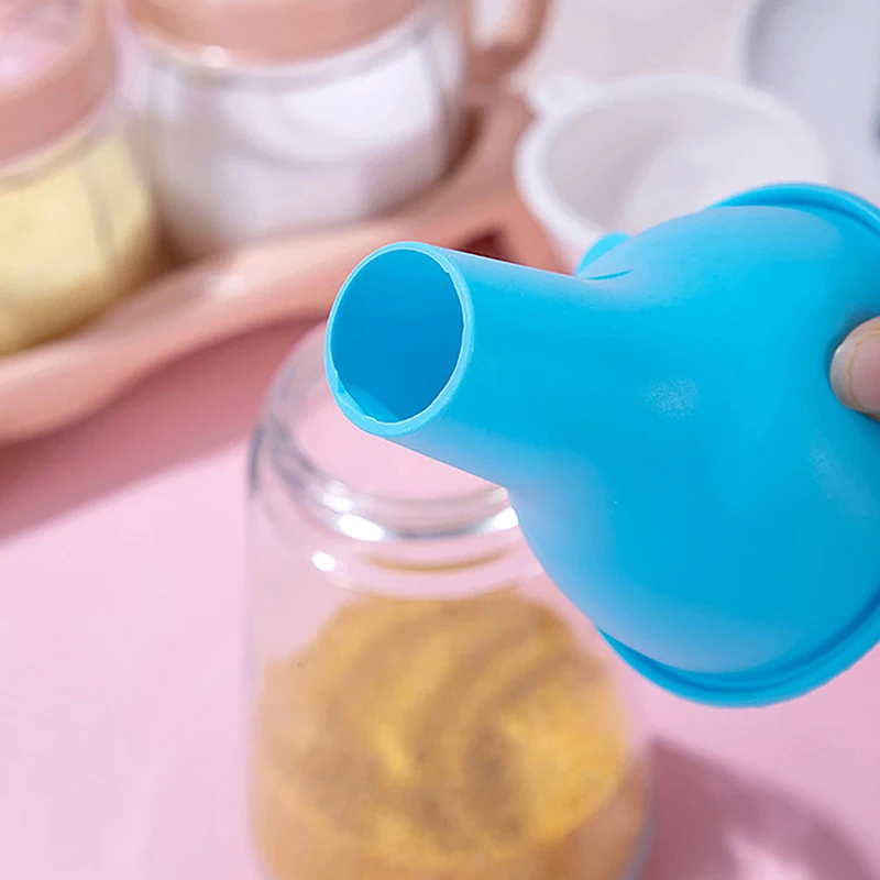 SOLIFEGOBLE 7CM Silicone Wide-Mouth Funnel Wide Mouth And Large Diameter Funnel Pour Oil Milk Powder Beans Dispense Funnel Kitchen Tool