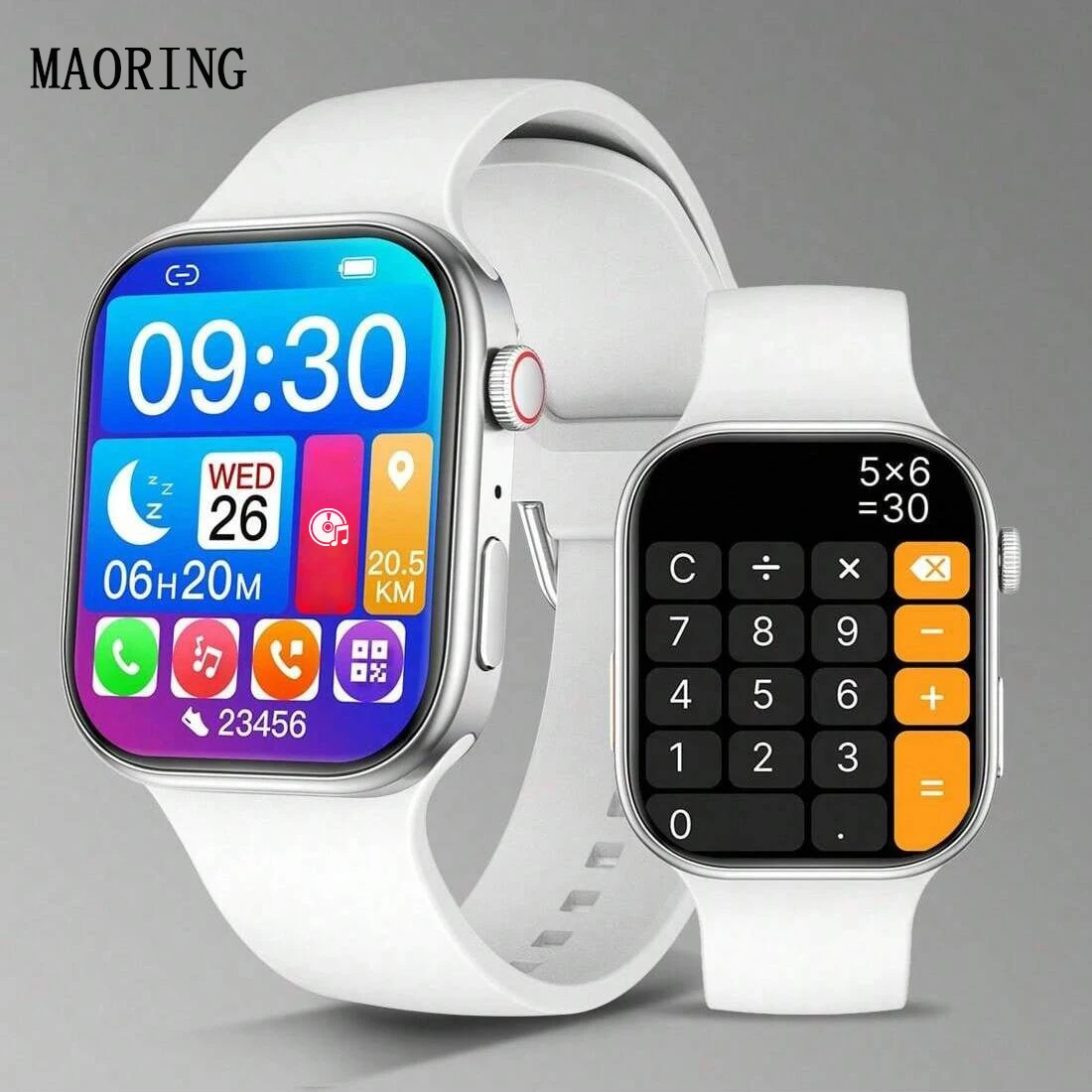 MAORING Smart Watch 1.83" HD Screen Bluetooth Call Heart Rate Monitoring 120+ Sports Modes Waterproof for Men Woman Smartwatch Gift
