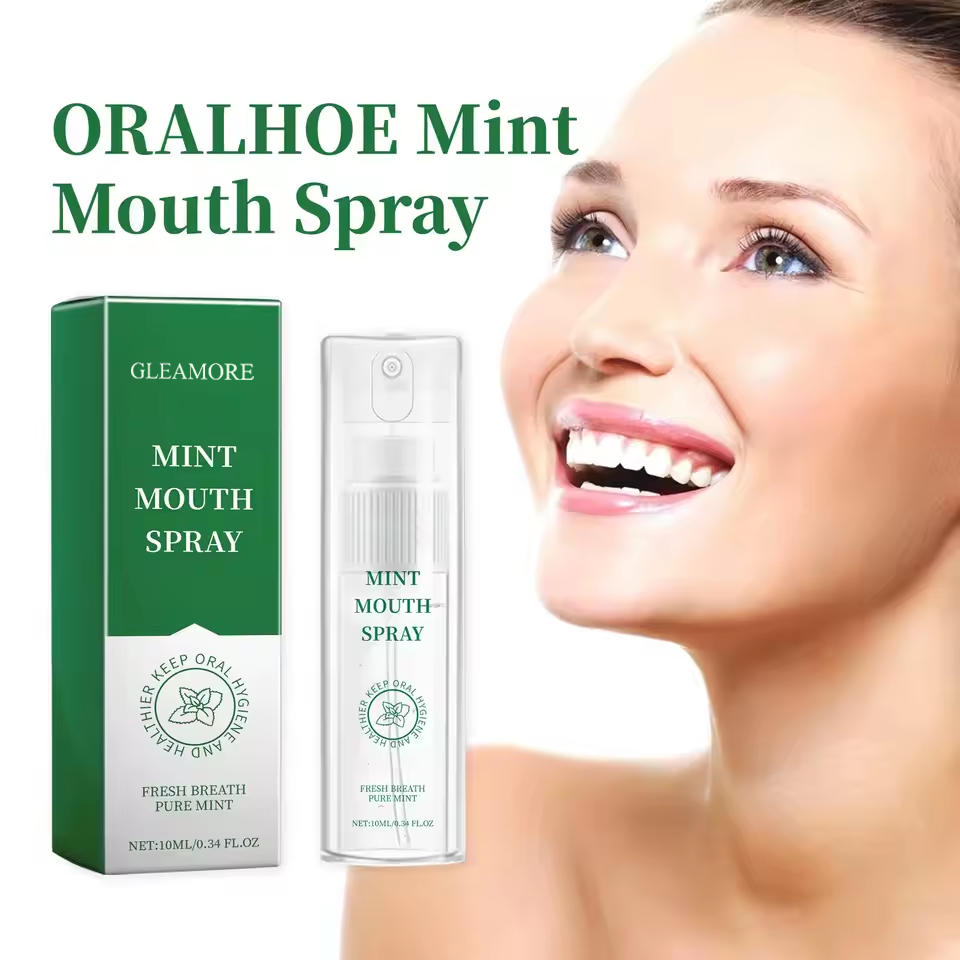 GLEAMORE Refreshing Mint Breath Spray Long Lasting Freshens Breath Removing Halitosis Oral Problems breath freshening sprays