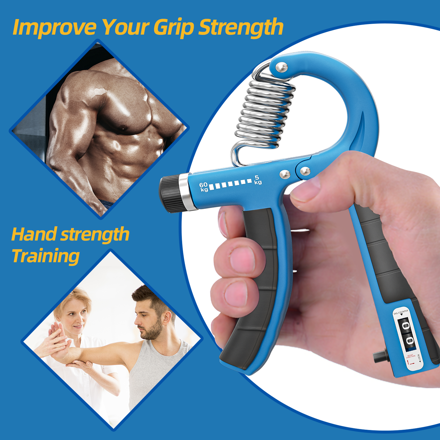 VEICK Hand Grips Strengthener Men and Women Arm Spring Finger Massager Expander Hand Exercise Gym Fitness Training Wrist Gripper