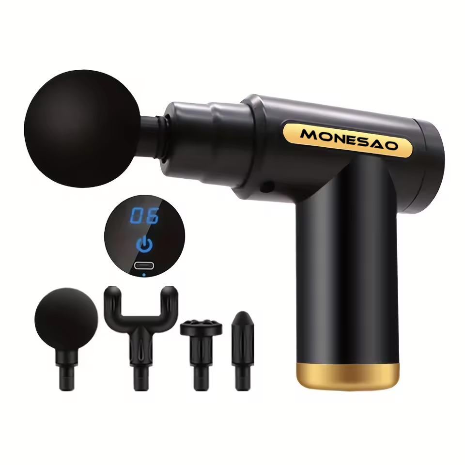 MONESAO Portable digital convenient electric massager LED display screen with six adjustable levels silent and long-lasting Electric massage apparatus for household use