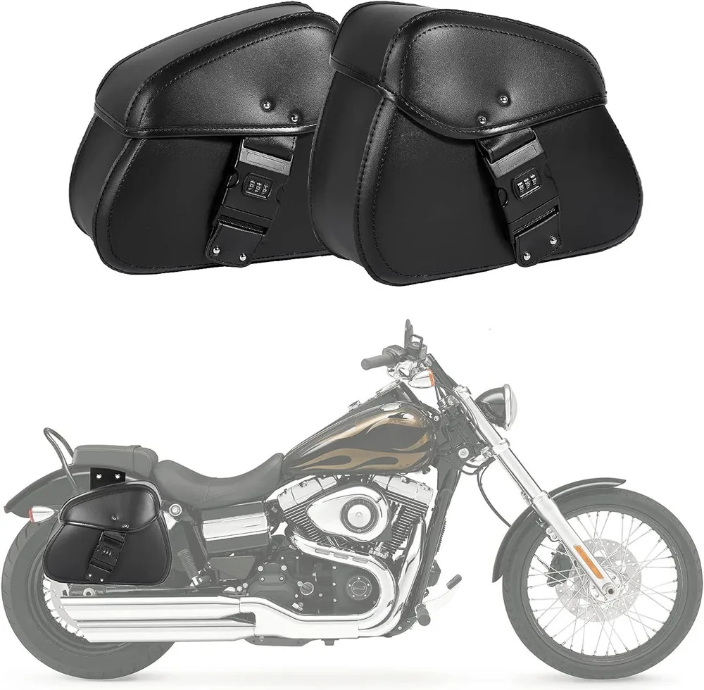 Zevybike Password Lock Motorcycle Saddlebags Side Tool Storage Saddle Bags Universal