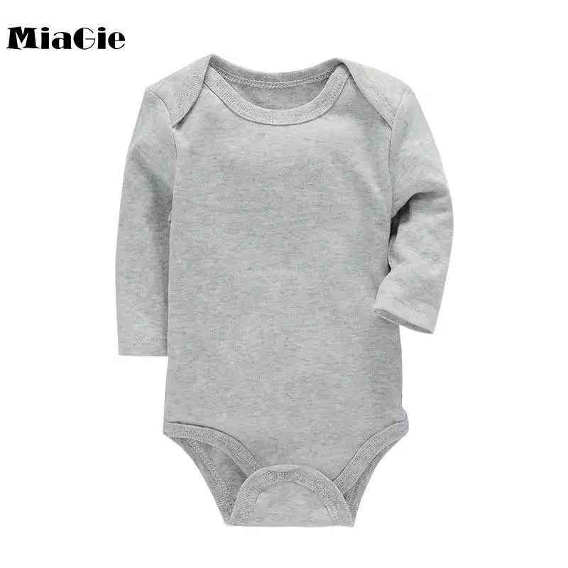 MiaGie Cotton Bodysuit For Newborns Four Season Long Sleeve Infant Baby Girls Boys Clothes Jumpsuit Solid Baby's Rompers