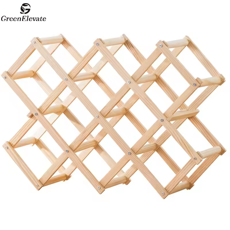 Greenelevate 10 Bottles Wooden Wine Rack Wine Holders Display Stand Organizer Storage Bar Wine Cabinet Wine Bottle Rack