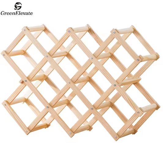 Greenelevate 10 Bottles Wooden Wine Rack Wine Holders Display Stand Organizer Storage Bar Wine Cabinet Wine Bottle Rack