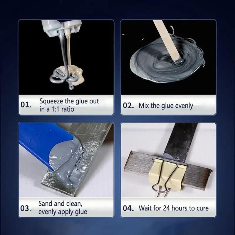 glu002 Welding Glue Strong Metal Repair Glue High Strength AB Glue Cold Magic Plastic Repair Industrial Repair Agent Glue for industrial purposes