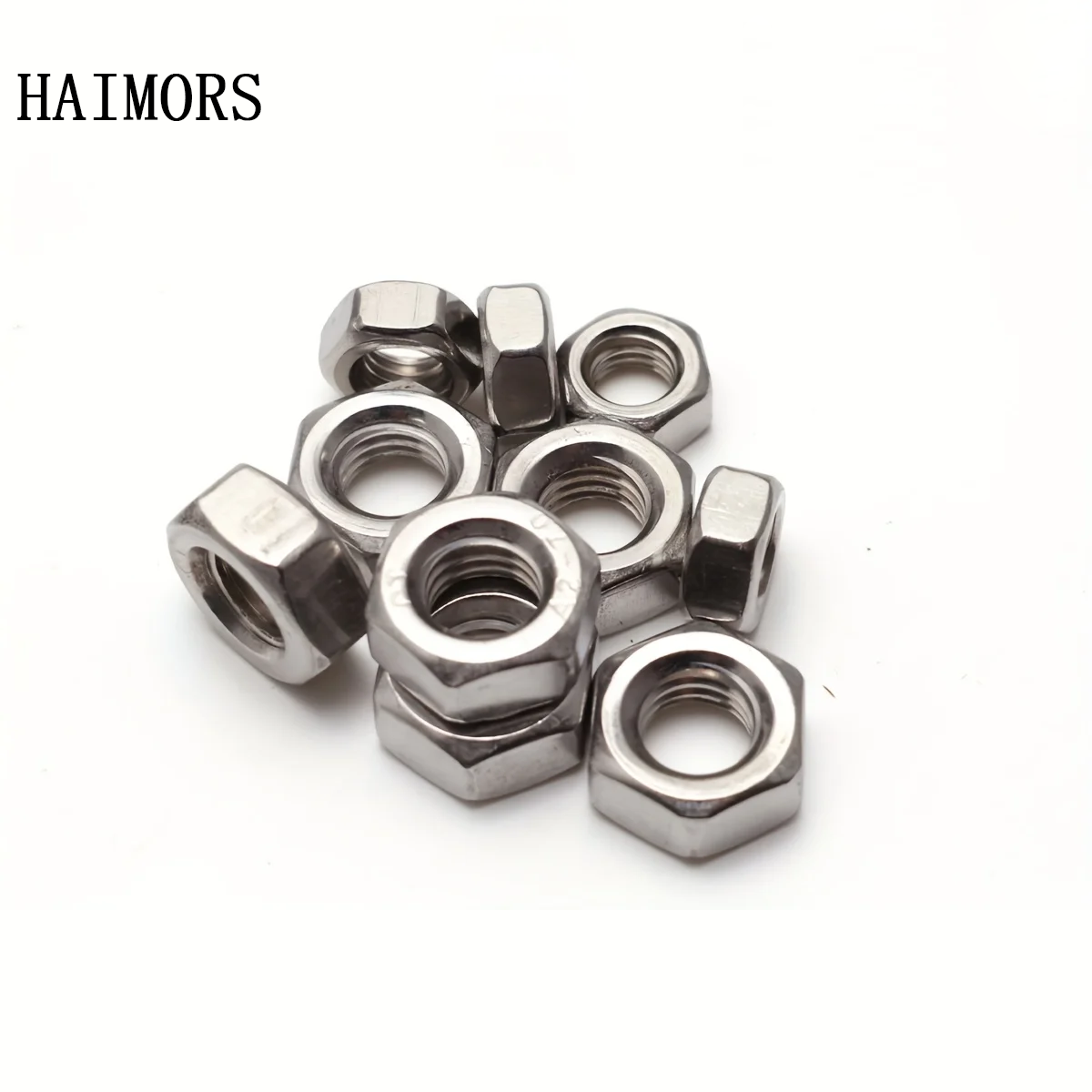 HAIMORS 125-Piece Stainless Steel Hex Nut Set for Industrial Equipment Accessories Home and Outdoor Building Maintenance