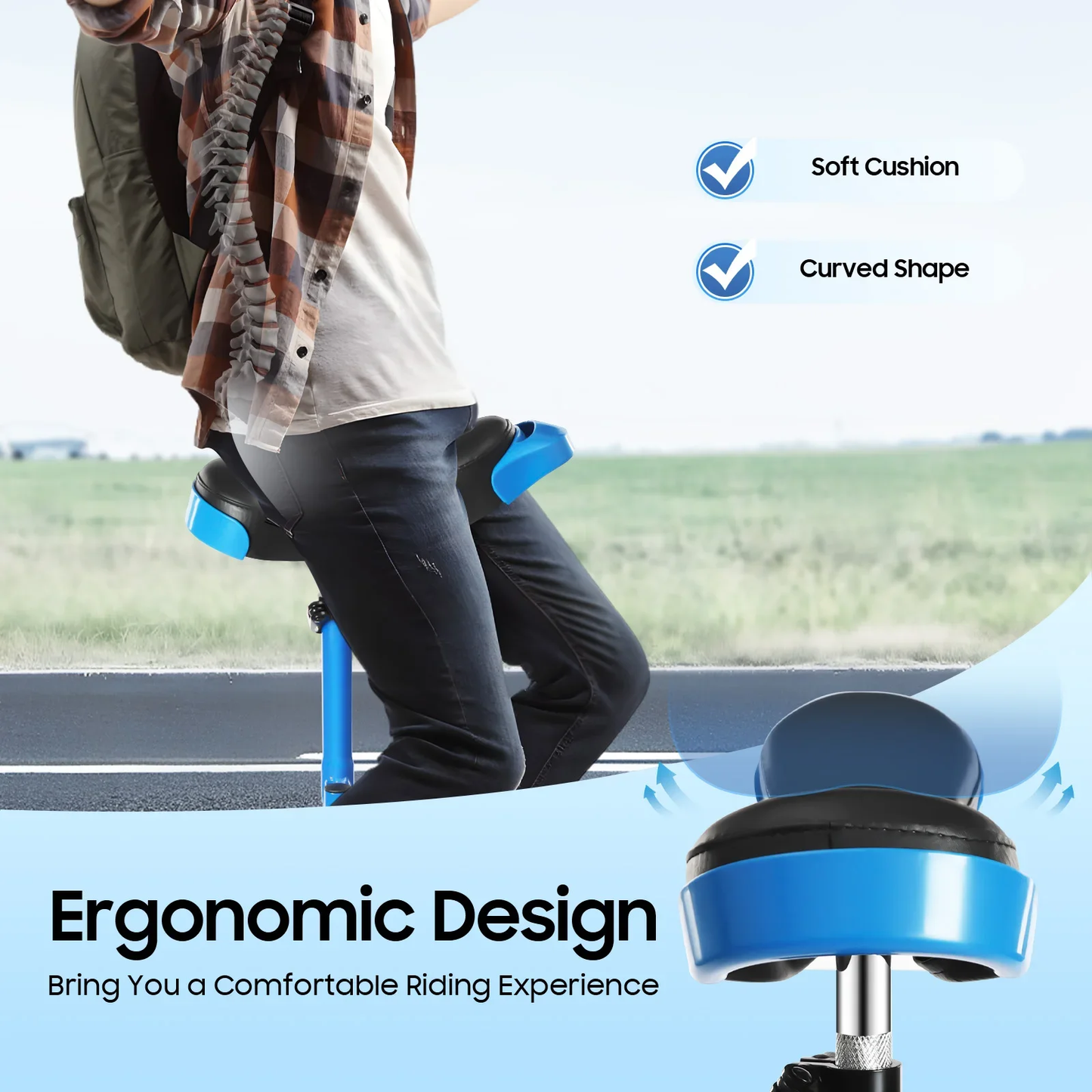 zoogo Outdoor Wheel Unicycle for Adults with Height-Adjustable Anti-Slip Tire Pedals Ergonomic Soft Saddle 110lb Load Capacity