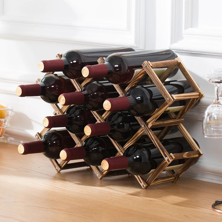 Greenelevate 10 Bottles Wooden Wine Rack Wine Holders Display Stand Organizer Storage Bar Wine Cabinet Wine Bottle Rack