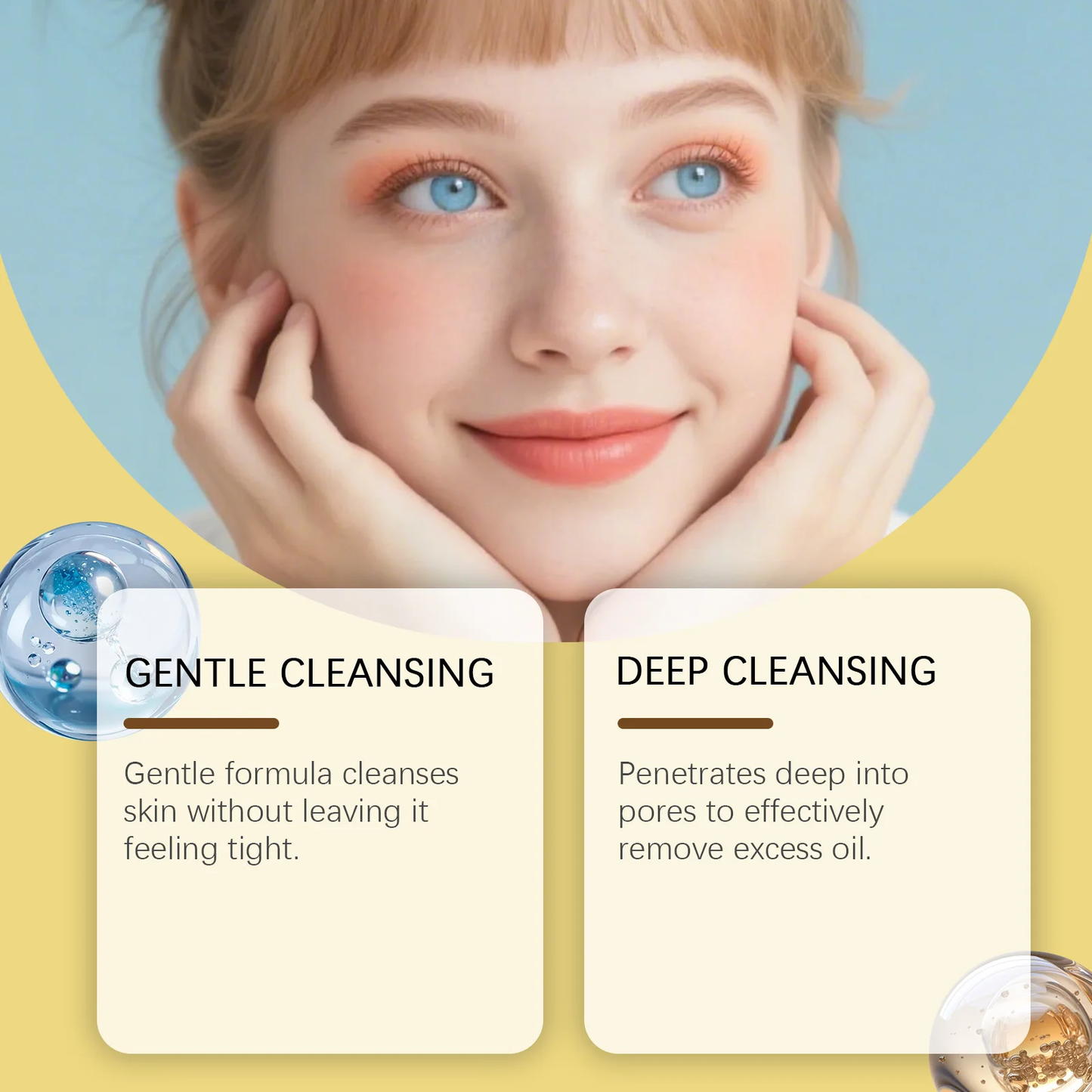 GLEAMORE Face Wash Brightening Facial Cleanser for Dark Spots & Glowing Skin Evens Skin Tone Acne Scar Care