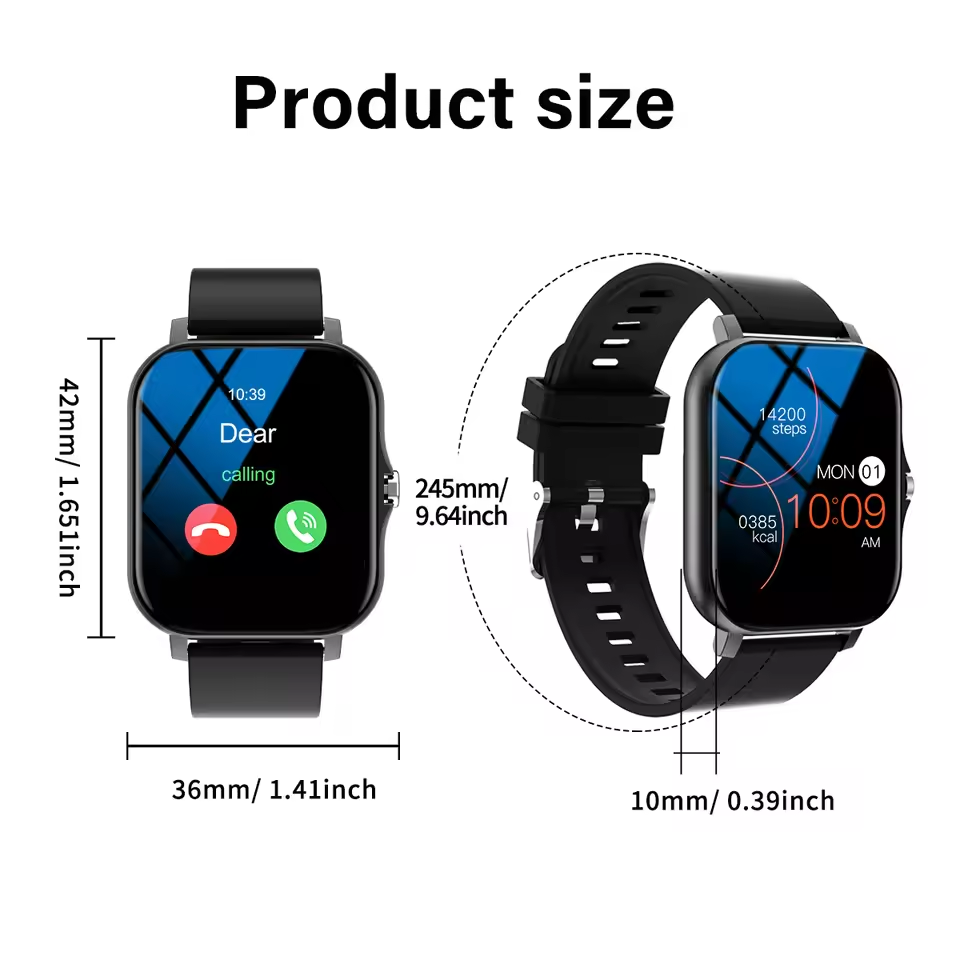 ANSIOVON Smart Watch Bluetooth Call Smartwatch Touch Dial for Android Music Fitness Tracker Sports Watches