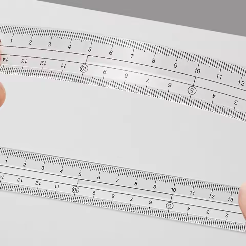 Janten 8PCS/Set Plastic Ruler Compasses Set Eraser Transparent Measuring Ruler Straight Ruler Set Square Protractor School