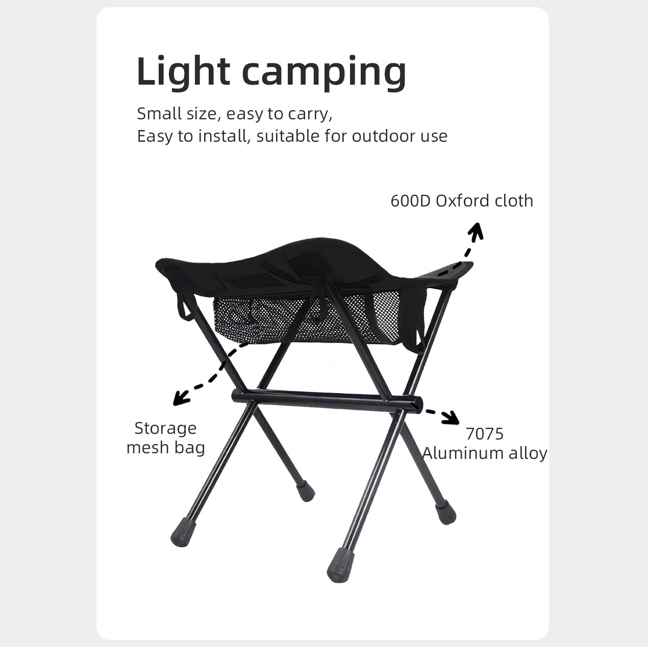 Aquasip Outdoor Portable Folding Stool Aluminum Alloy Minin Storage Chair Camping Fishing Chair Picnic Lightweight Furniture Foldable Camping Bench
