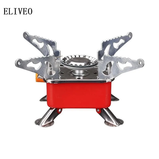 ELIVEO Outdoor Mini Square Portable Folding Gas Stove Ultra-Light Camping Cassette Cooker Travel Hiking Equipment Portable stoves