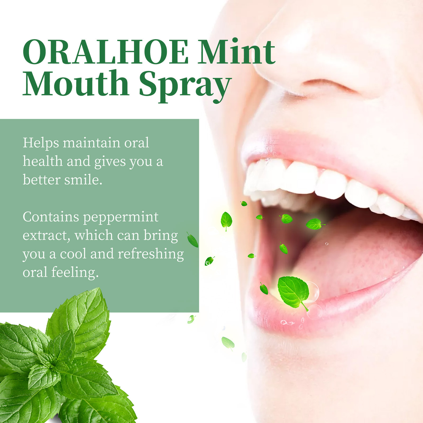 GLEAMORE Refreshing Mint Breath Spray Long Lasting Freshens Breath Removing Halitosis Oral Problems breath freshening sprays