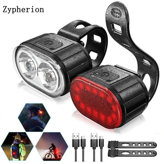 Zypherion Bike Lighting Front and Rear Lights Bicycle Lamp Led Cycling Light Bike Flashlight for Bicycle Front Taillight Lantern