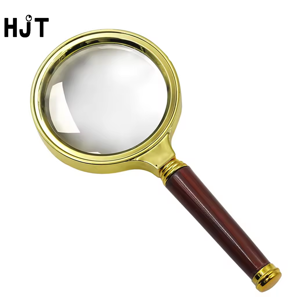HJT 10X Handheld Magnifying Glass Handle Magnifier Lens For Science Seniors Reading Book