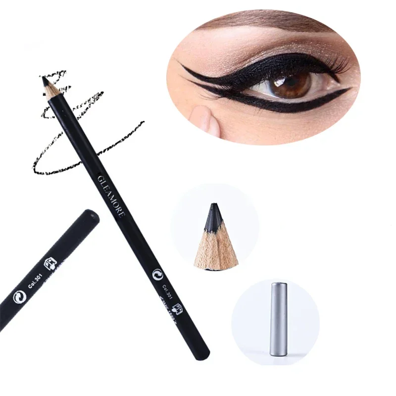 GLEAMORE Black Eyeliner Pencils Professional Makeup Eyebrow Pencil Waterproof Lasting Smooth Pen Beauty Tool Accessories Cosmetic Pencils
