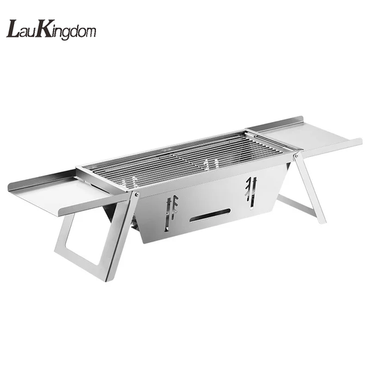 Laukingdom Stainless Steel Barbecue Stove Outdoor Charcoal Folding Barbecue Rack Household Small Folding Carbon Barbecue Skewer Stove bbq