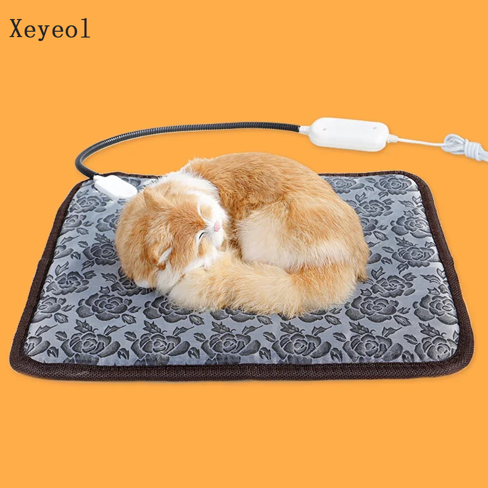 Xeyeol Winter Dog Bed Pet Dog Cat Heating Pad Indoor Warming Mat 45*45cm Waterproof Heating Mats For Pets