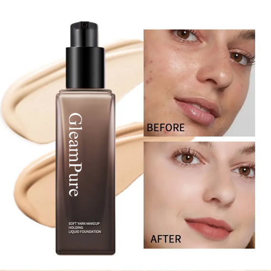 GleamPure Creamy Foundation Long-lasting Makeup - 12H Natural Base Skin-toned Fit Natural-looking Lightweight Buildable Coverage