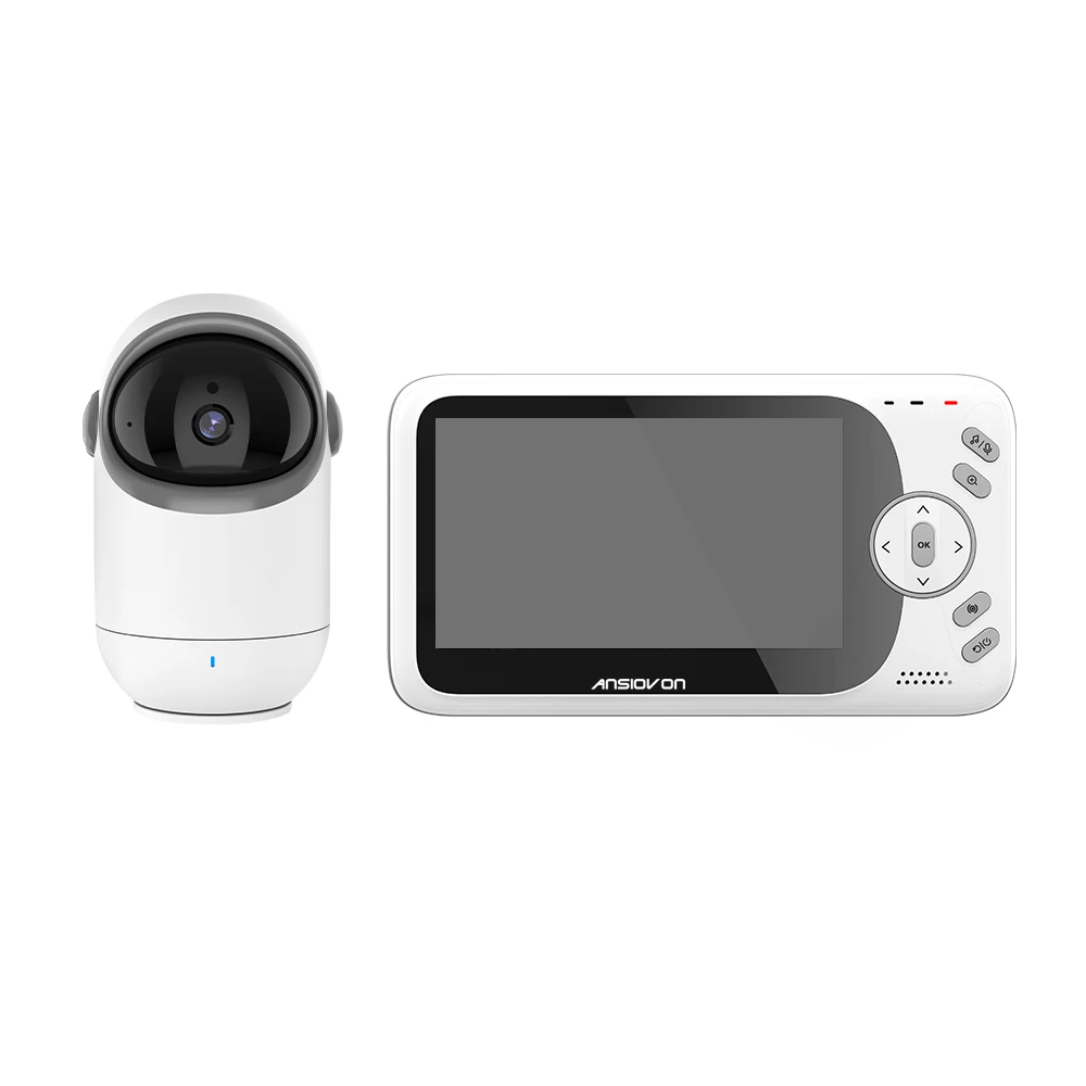 ANSIOVON 4.3 Inch Video Baby Monitor With Pan Tilt Camera 2.4G Wireless Two Way Audio Night Vision Security Camera Babysitter Video baby monitors