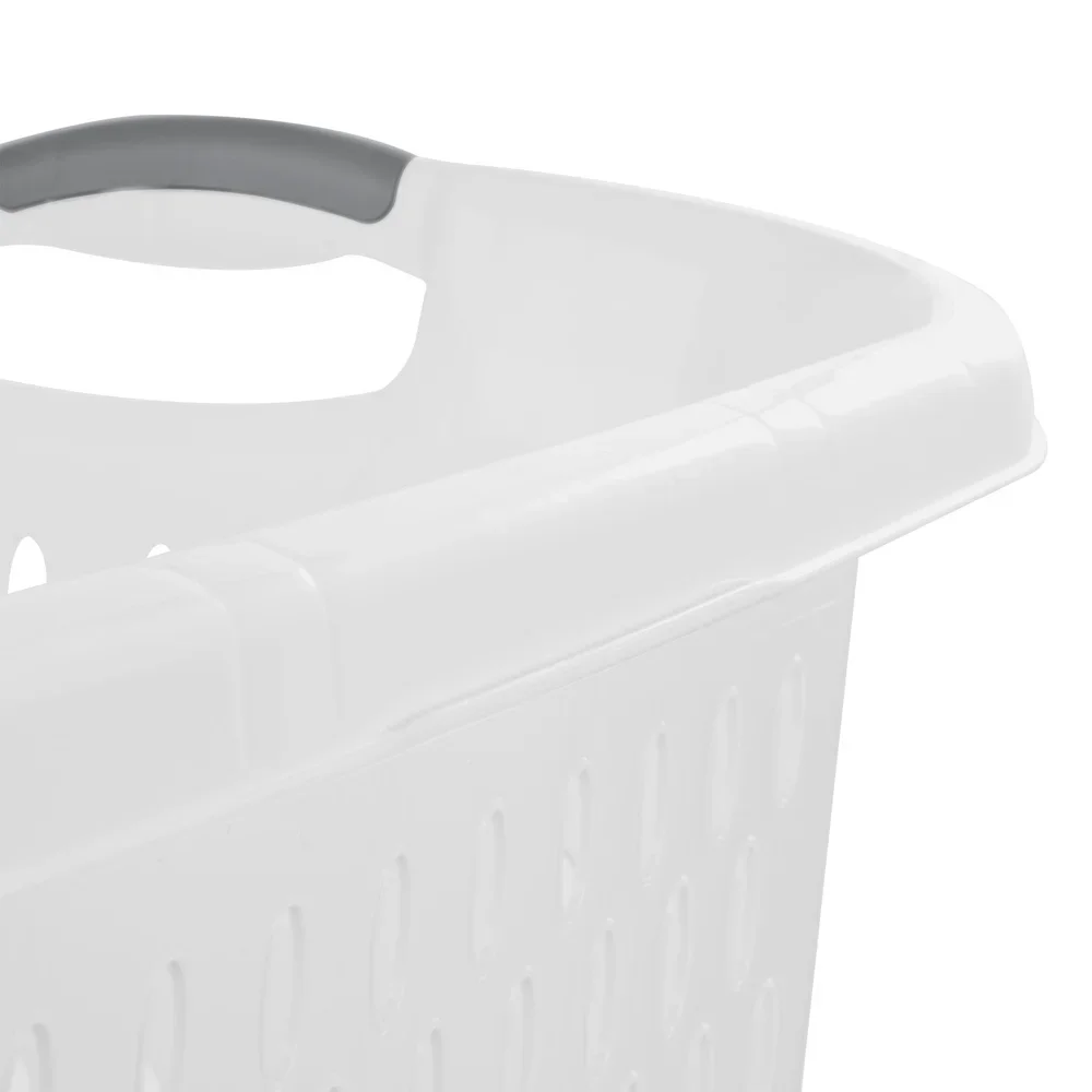Fretzx Jumbo Plastic Laundry Basket with Ventilation Holes Comfortable Carrying Handles Efficient Loading Ideal Home Dorm Room Storage