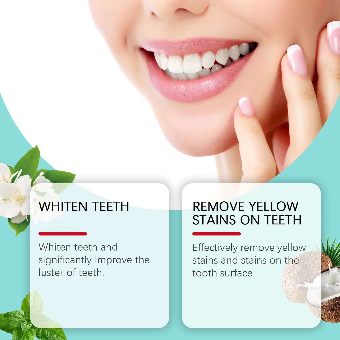 GLEAMORE 100g Coconut Oil Whitening Yellow Tooth Toothpaste Fresh Breath Oral Clean Tartar Stain Remove Repair Decay Toothpaste