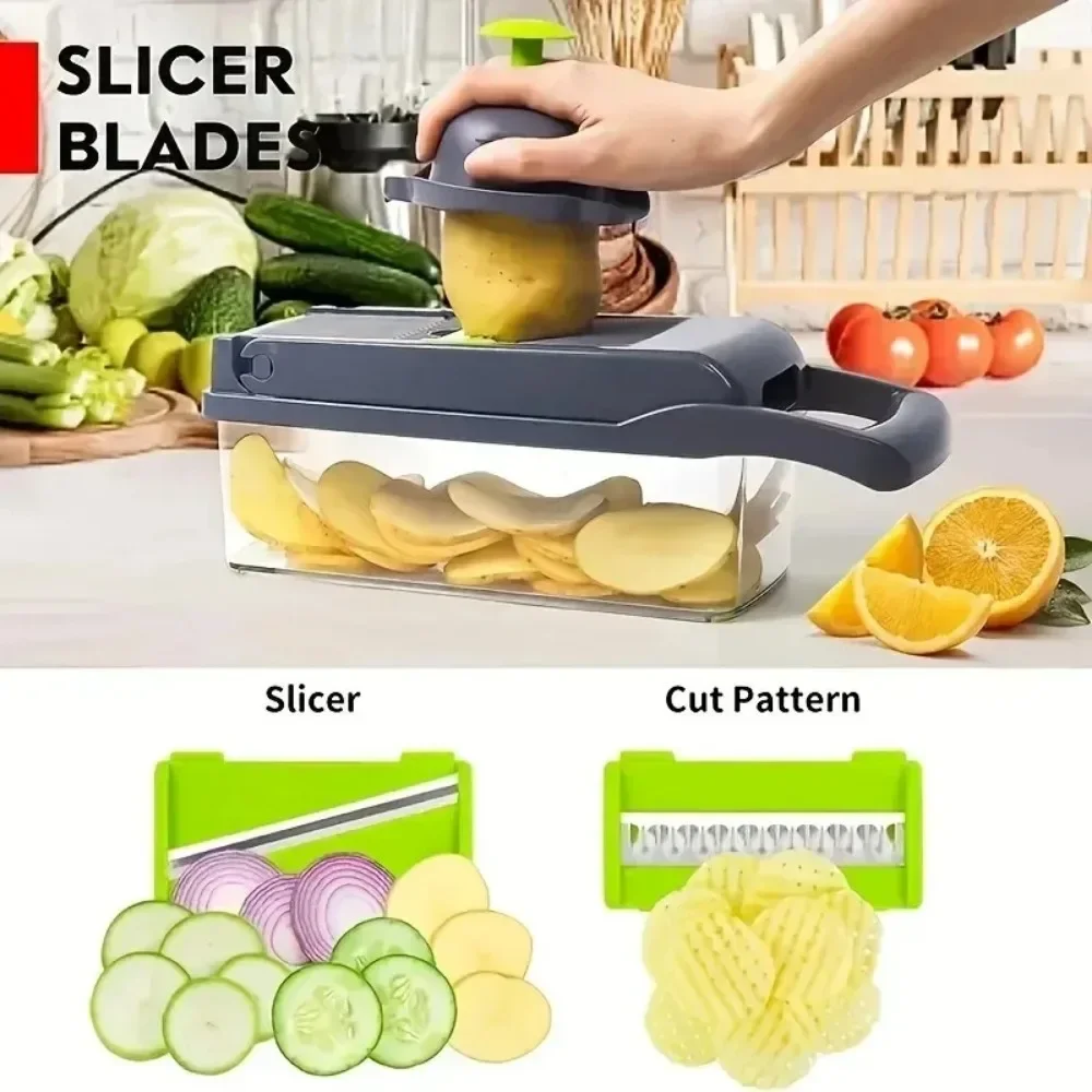 Lonpex Multifunctional Vegetable Chopper Handle Food Grate Food Chopper Vegetable Slicer Dicer Cut Kitchen Items