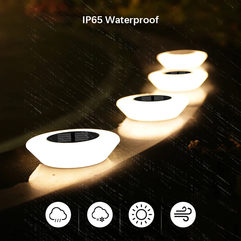 Yinlinght 4Pack Solar Ground Lights 14LED Waterproof Outdoor Landscape Light LED Lawn Lamp for Garden