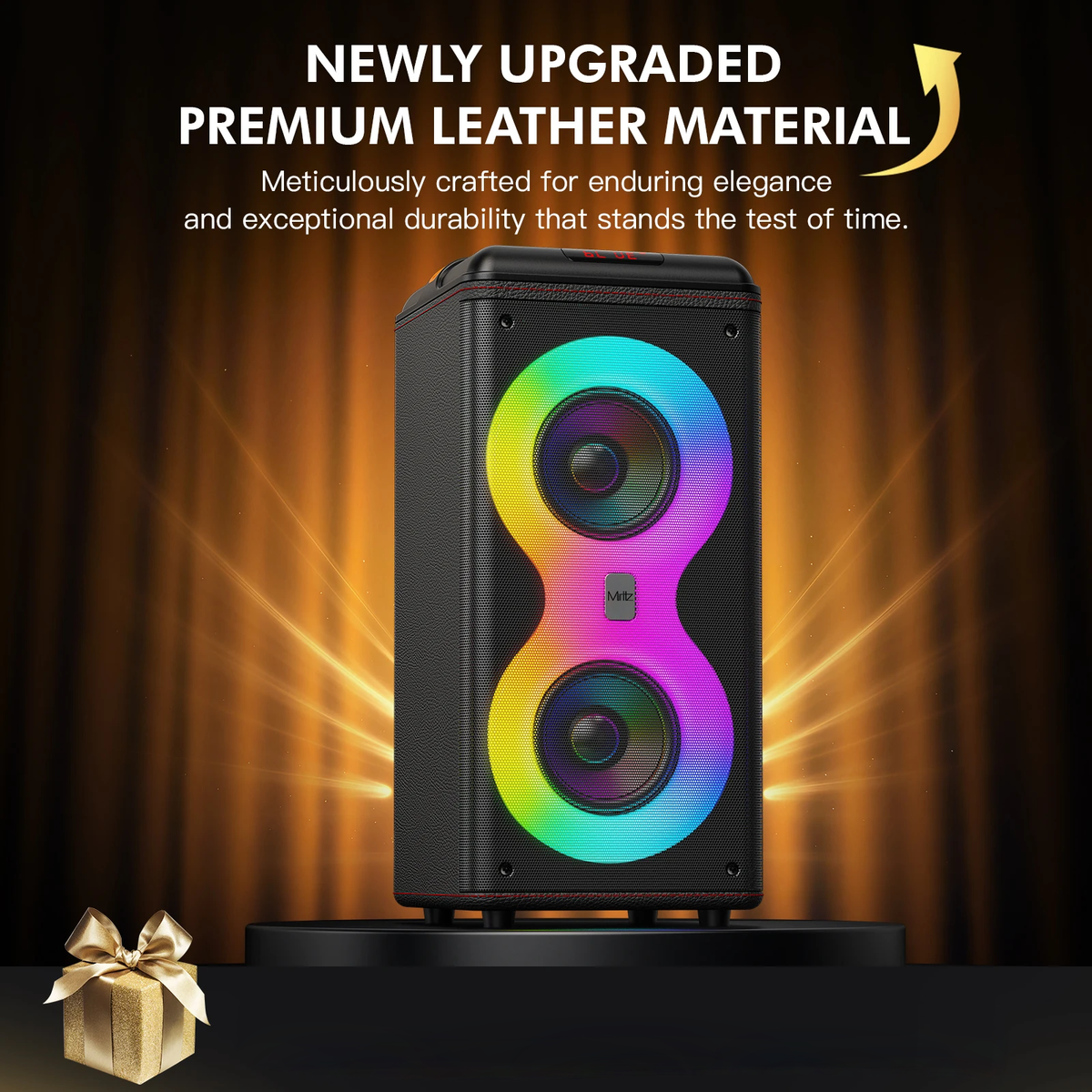Miritz 500W Electric audio playback units Bluetooth Wireless 8000MAH Huge Sound Large Speaker Dual 6.5-inchsubwoofers with lights and speakers
