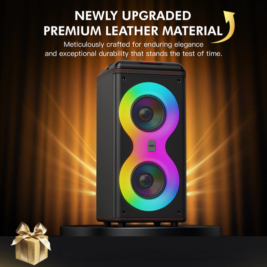 Miritz 500W Electric audio playback units Bluetooth Wireless 8000MAH Huge Sound Large Speaker Dual 6.5-inchsubwoofers with lights and speakers