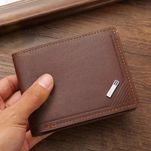 zoogo Men's Short Frosted Leather Wallet Multi-Slot Coin Pocket Holder Men's Purses