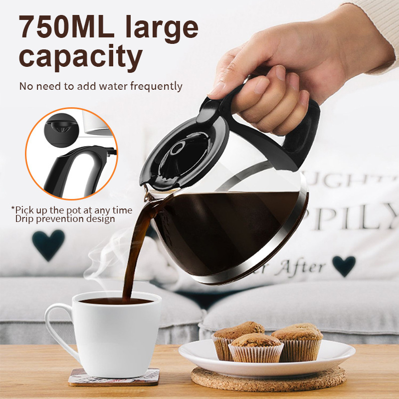 Laukingdom Coffee machine household automatic small drip coffee pot