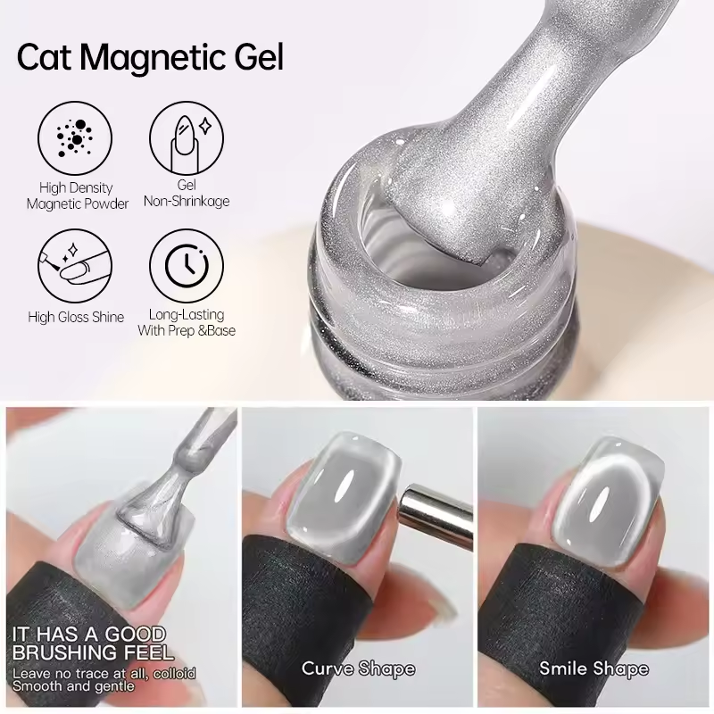 GleamPure 15ml Cat Magnetic Gel Nail varnish Semi Permanent Magnetic Gel UV/LED