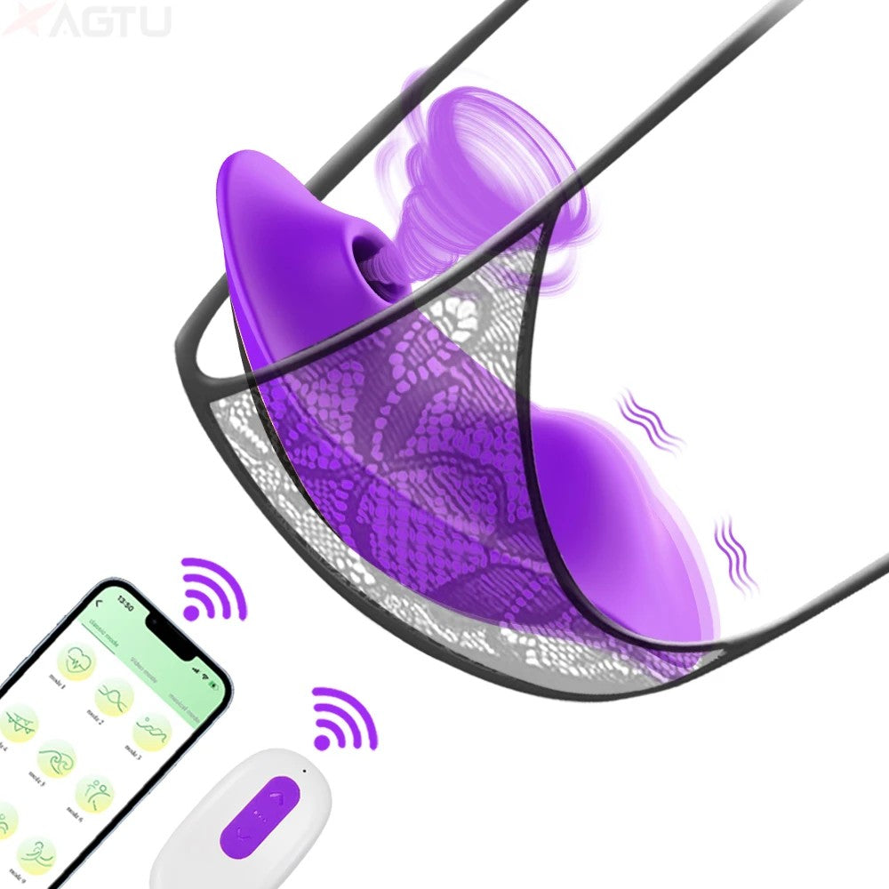 Ropetale APP Sucking Vibrator Female Bluetooth Sucker Clitoris Stimulator Adult Goods Sex Toy for Women 's Panties