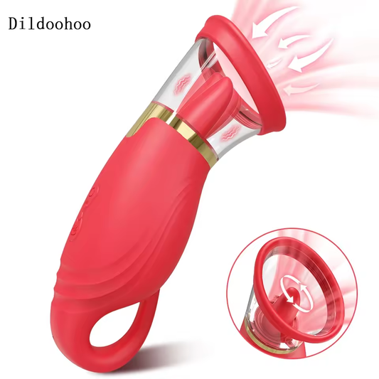 Dildoohoo Tongue Licking Sucking Vibrator for Women Clitoris Vacuum Sucker Stimulator Oral Vagina Nipples Vibrating Female Adult Sex Toys