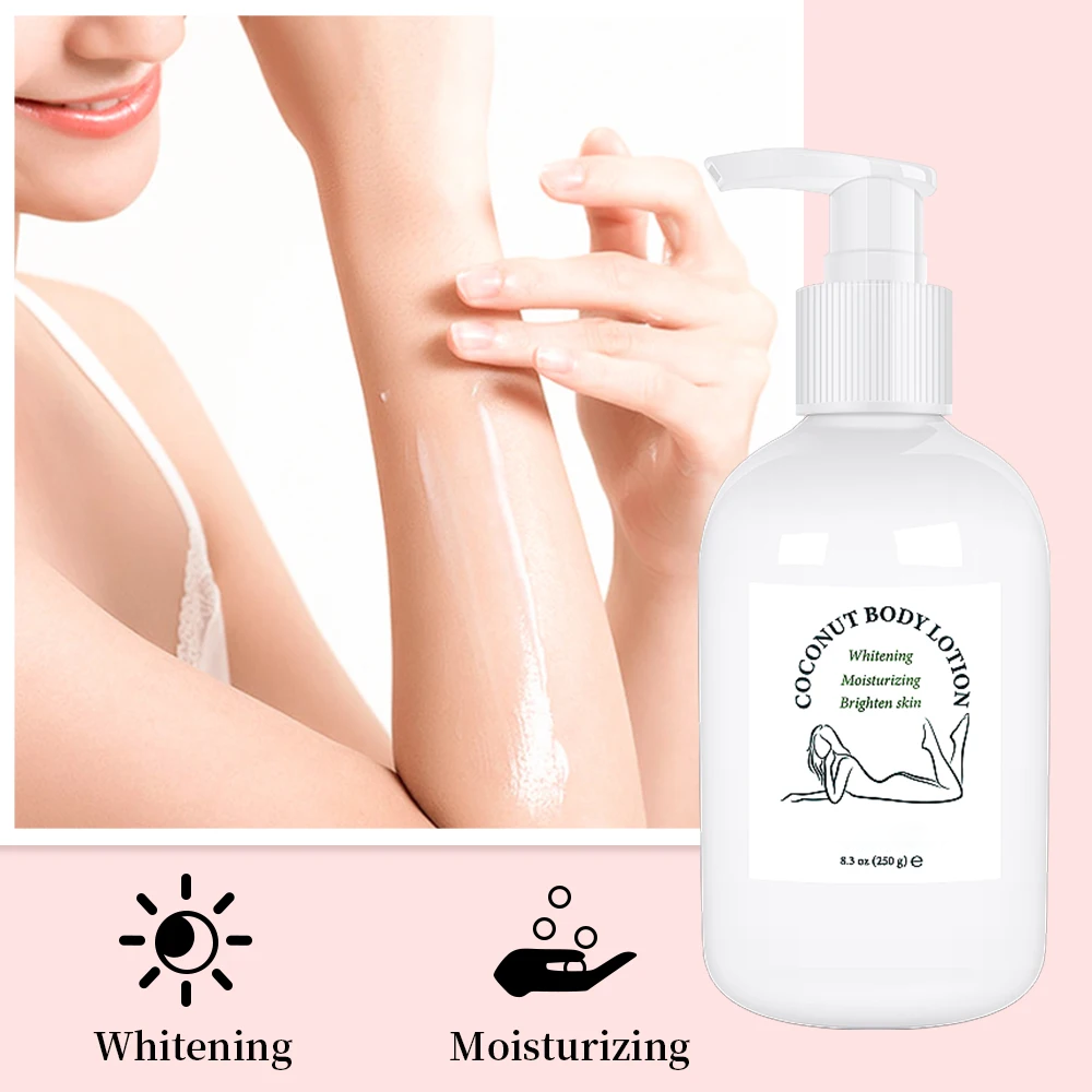 GleamPure Skin Care Coconut Oil Body Lotion Whitening Moisturizing skin lotion Brightening Collagen Hyaluronic Acid Retinol Remove Melanin