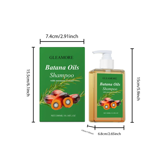 GLEAMORE Organic Batana Oil Shampoo Soothing Scalp Intense Repair Batana Nourishing Shampoo with Rosemary Extract for All Hair Types
