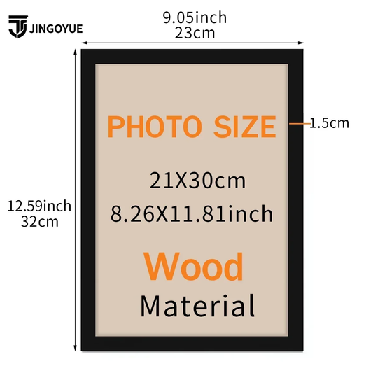 JINGOYUE 21x30cm Black Photo Frame Hung on Wall Photo Frame Poster Certificate Canvas Canvas Display Frame Picture Decor Picture frames