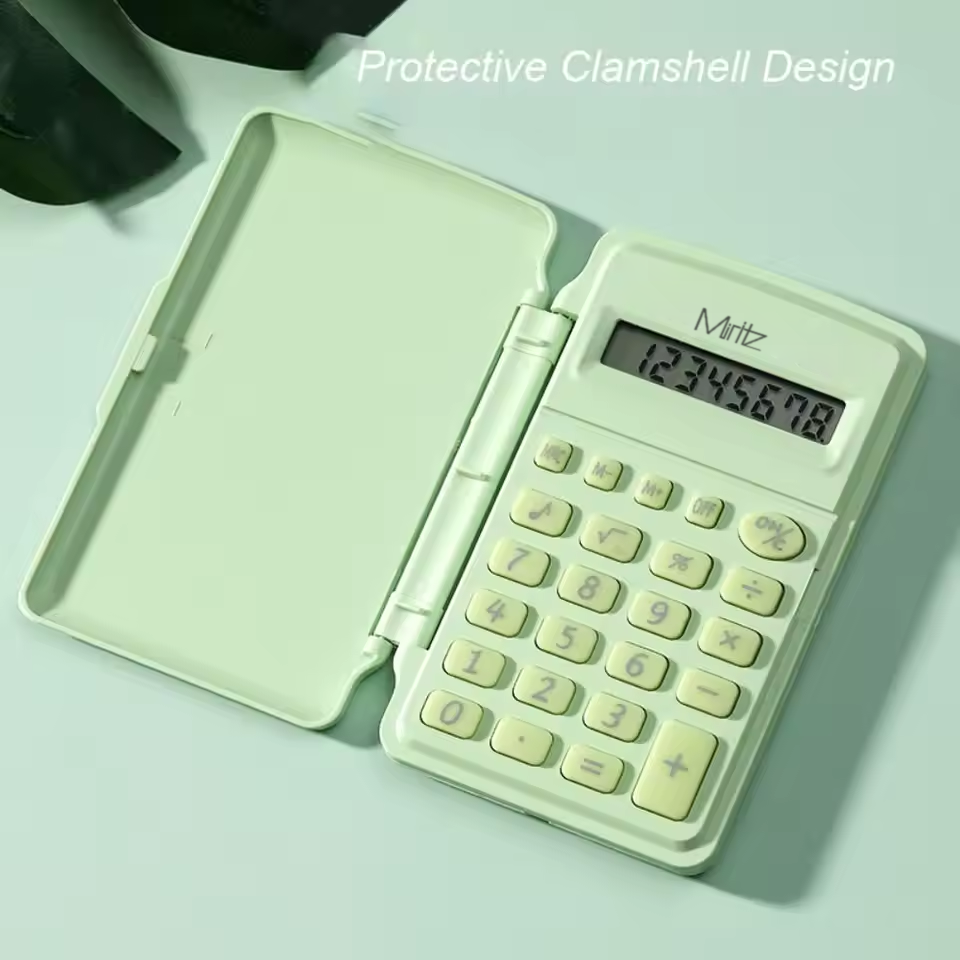 Miritz New 8 Digits Pocket Calculator Silicone Button Candy Color Student Stationery Portable Lightweight School Supplies Student