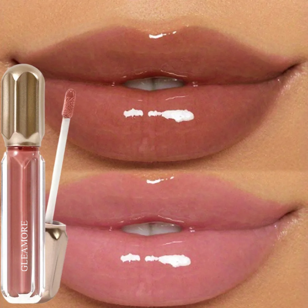 GLEAMORE Mirror Pearl Lip Glosses Waterproof Long Lasting Moisturizing Lipstick Shine Glitter Lip Glaze Women Non Stick Cup Lip Tint Makeup