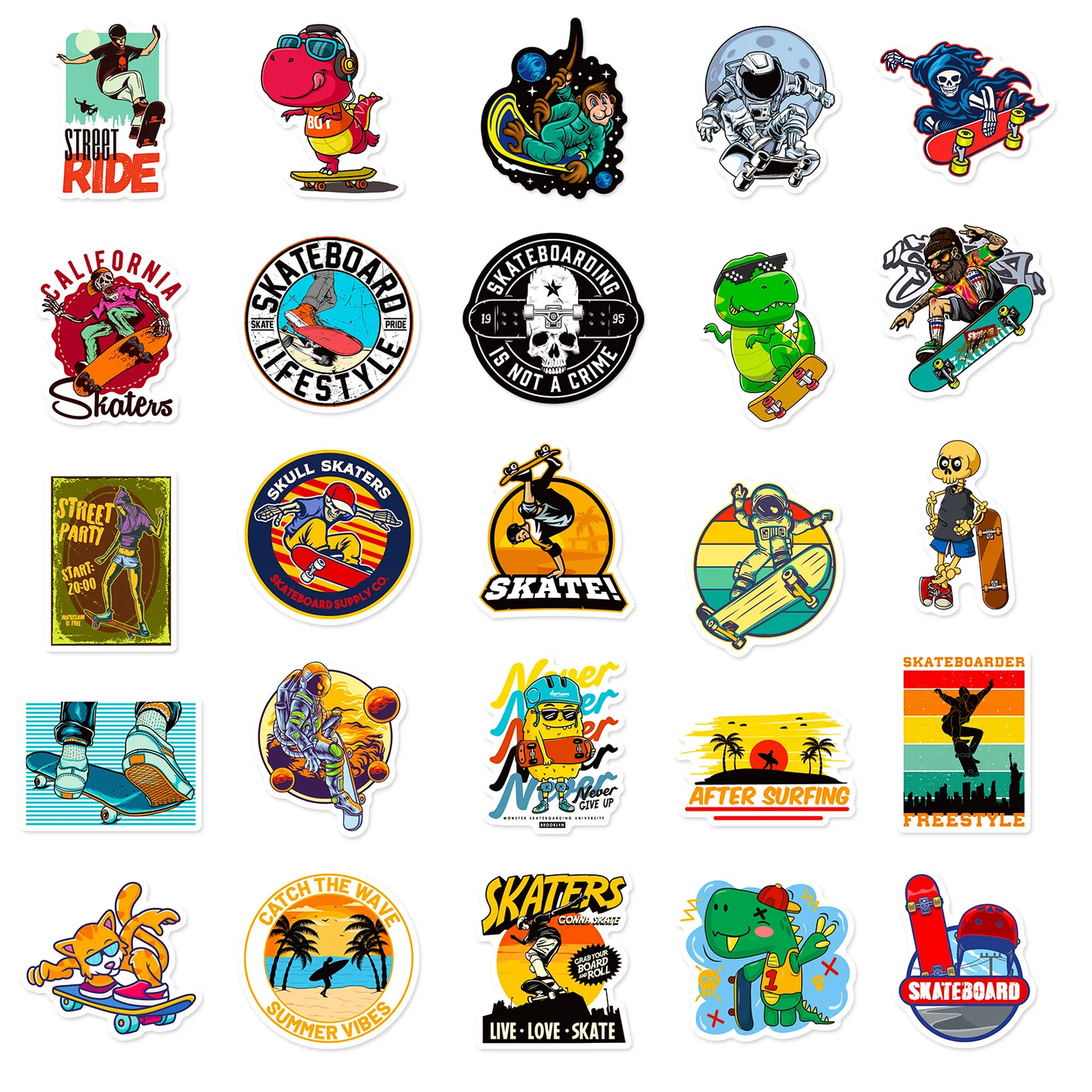 Zorva 50 PCS Skateboard Sport Stickers DIY For Laptop Guitar Water Bottle Bike Anime Cartoon Graffiti waterproof ticker Toys