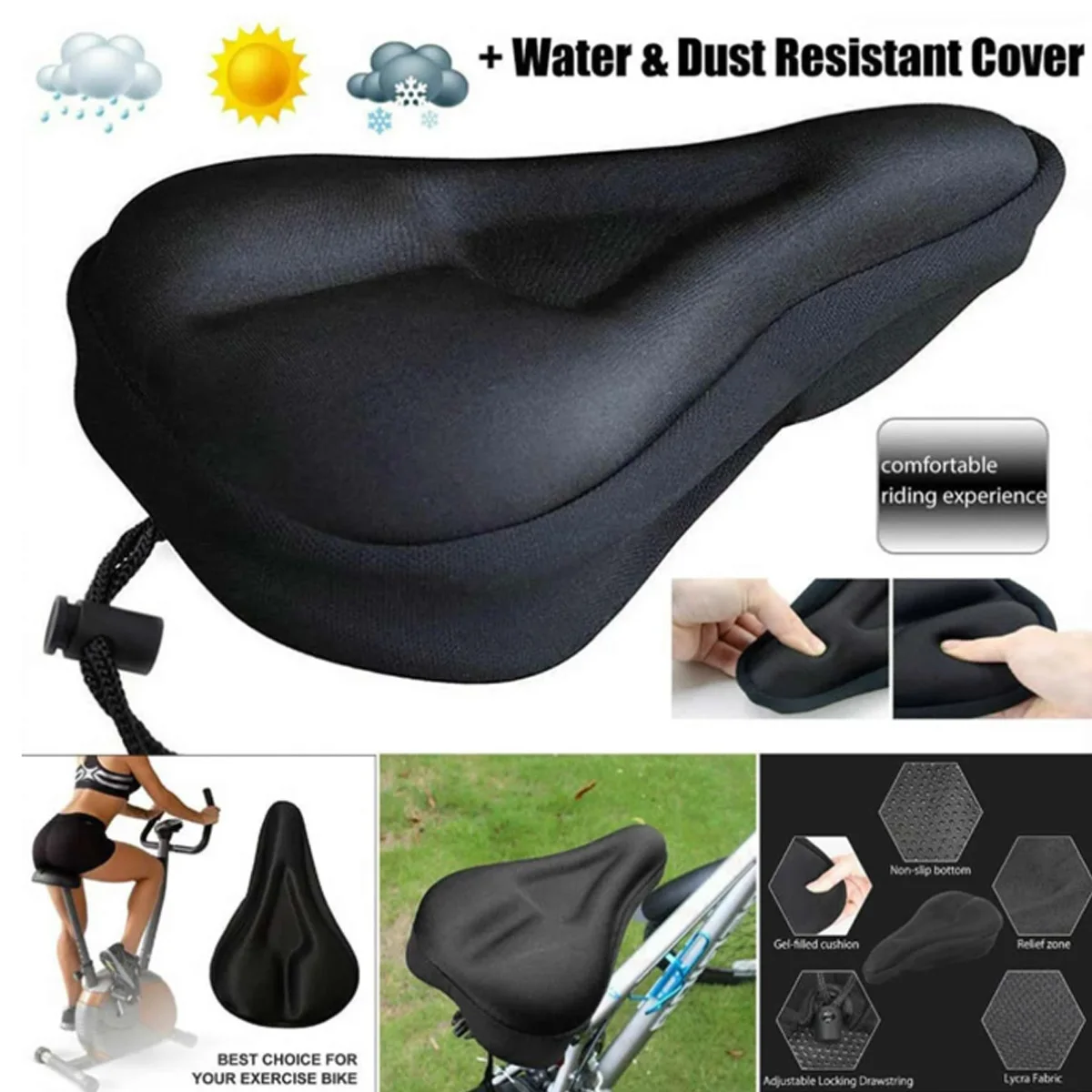 Bicycle Seat Cushion Comfortable Gel Cushion For Men And Women Bicycle Seat Cover Super Soft Sports saddle covers for bicycles