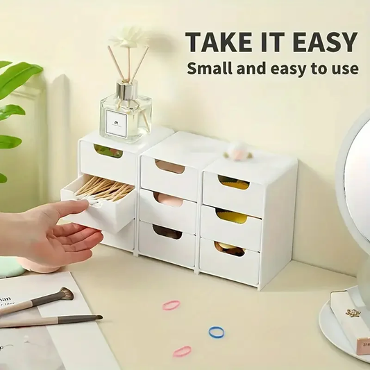 PurrSpace 3-Tier plastic boxes Organizer with Drawers Multifunctional Countertop Storage for Office Supplies