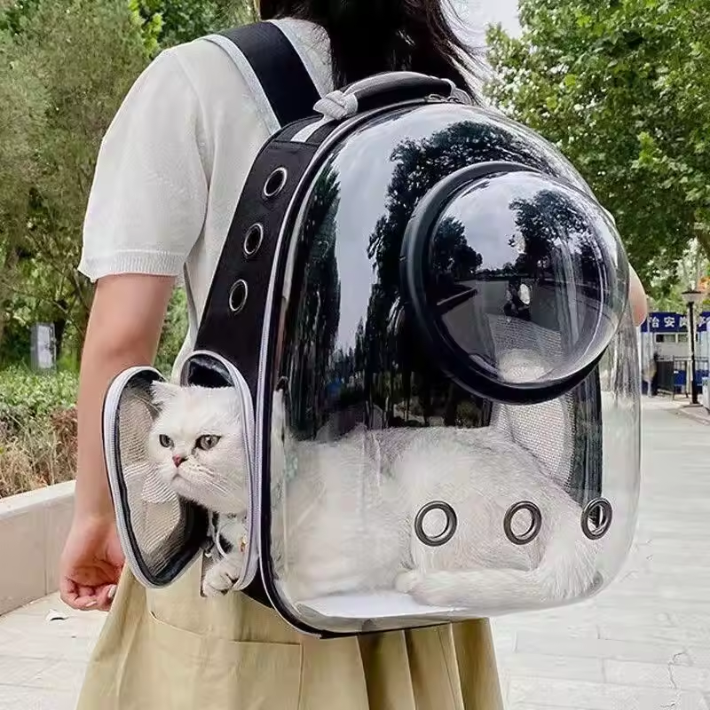 Janten Pet Cat Carrying Bag Space Pet Backpacks Breathable Portable Transparent Backpack Puppy Dog Transport Carrier Space Capsule Bags Backpacks for pets